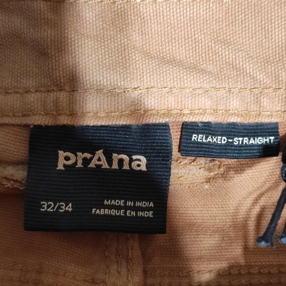NWT prAna jeans men's 32X34 desert brown colour relaxed straight durable fabric - Picture 6 of 14